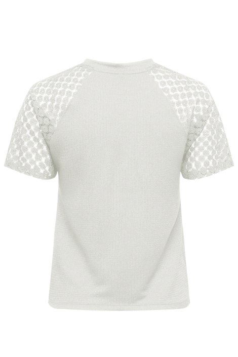 Only onlkari s/s o-neck lace mix top cs